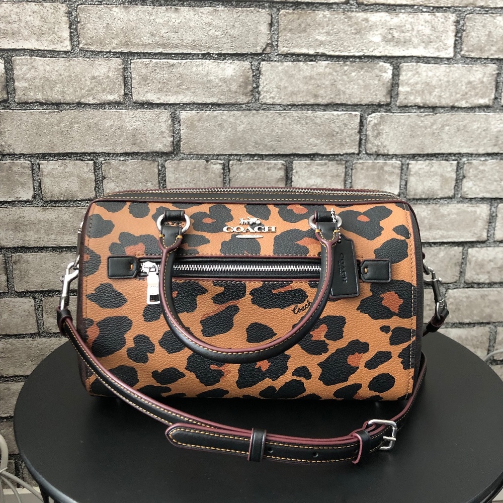 Coach Rowan Satchel in Leopard Print